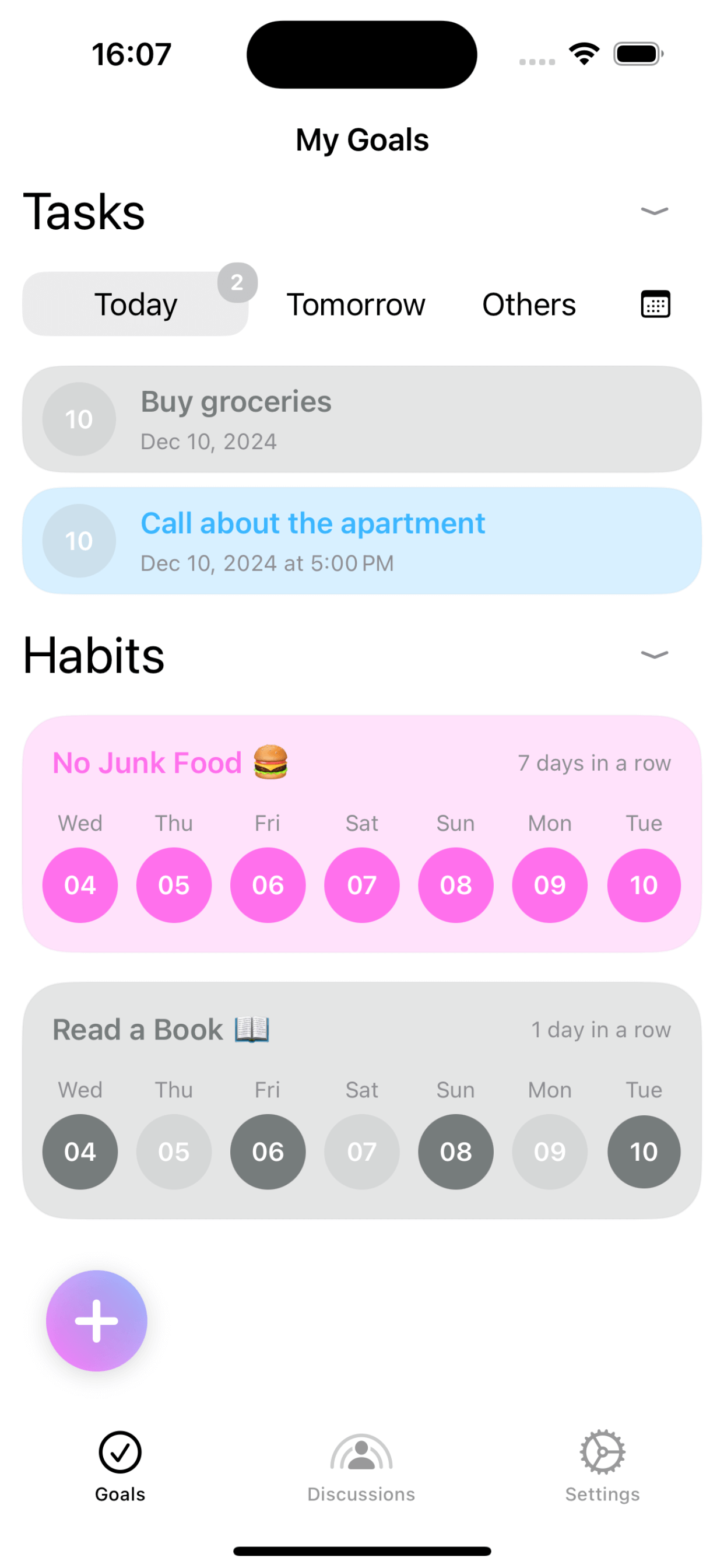 Goal App Screenshot